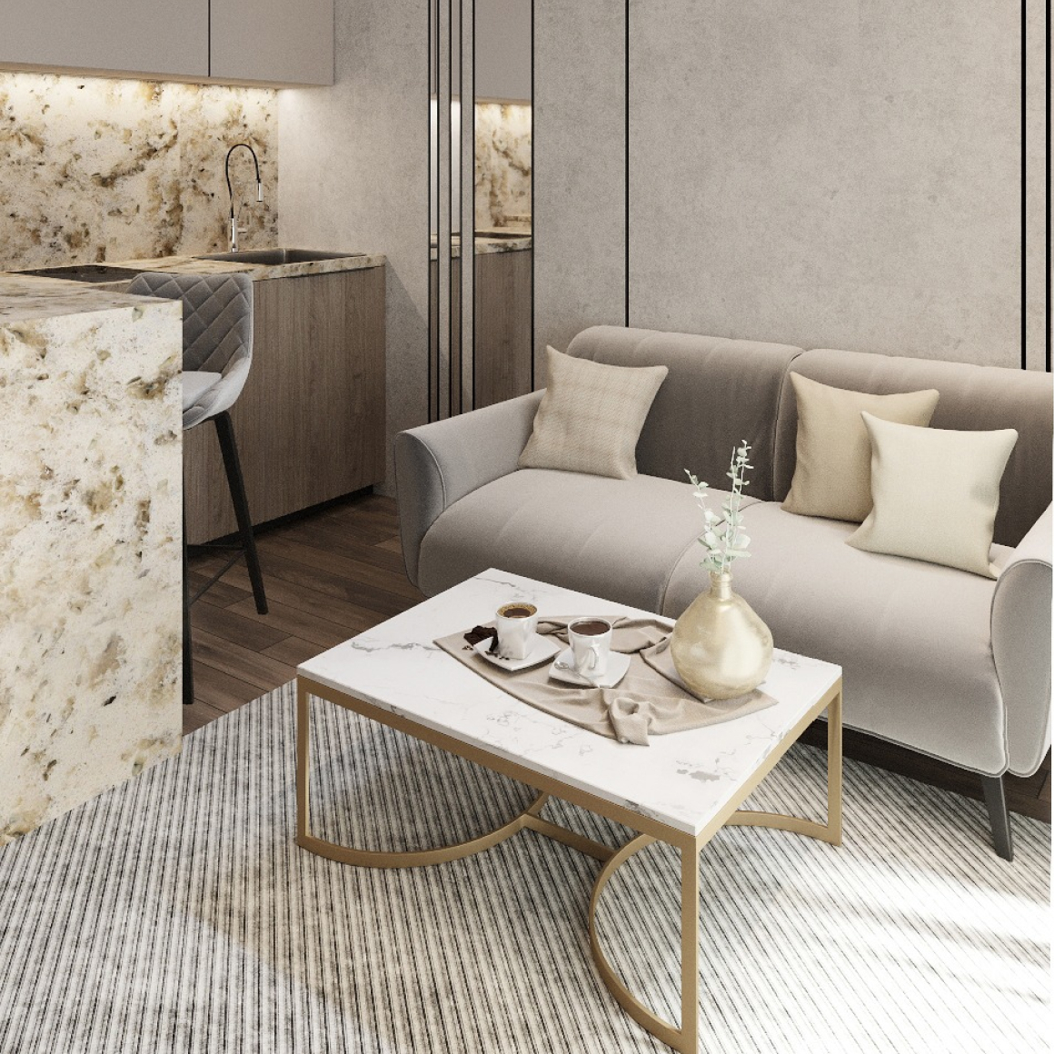 Гостиная 3-комнатной